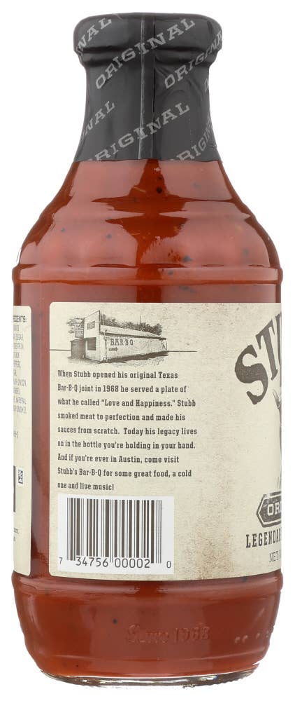 KeHE Distributors, LLC - Wholesale BBQ Sauce - Stubb's Sauce BBQ Original 18 oz1