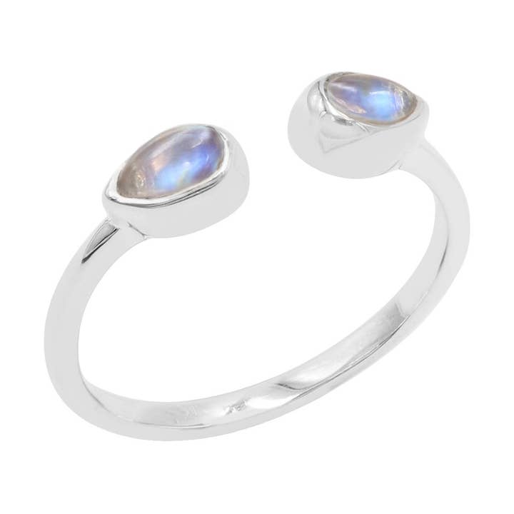 Regnbue Månesten Ring: 925 Sterling Sølv Ædelstenssmykker for engroshandel hos Jay Jools