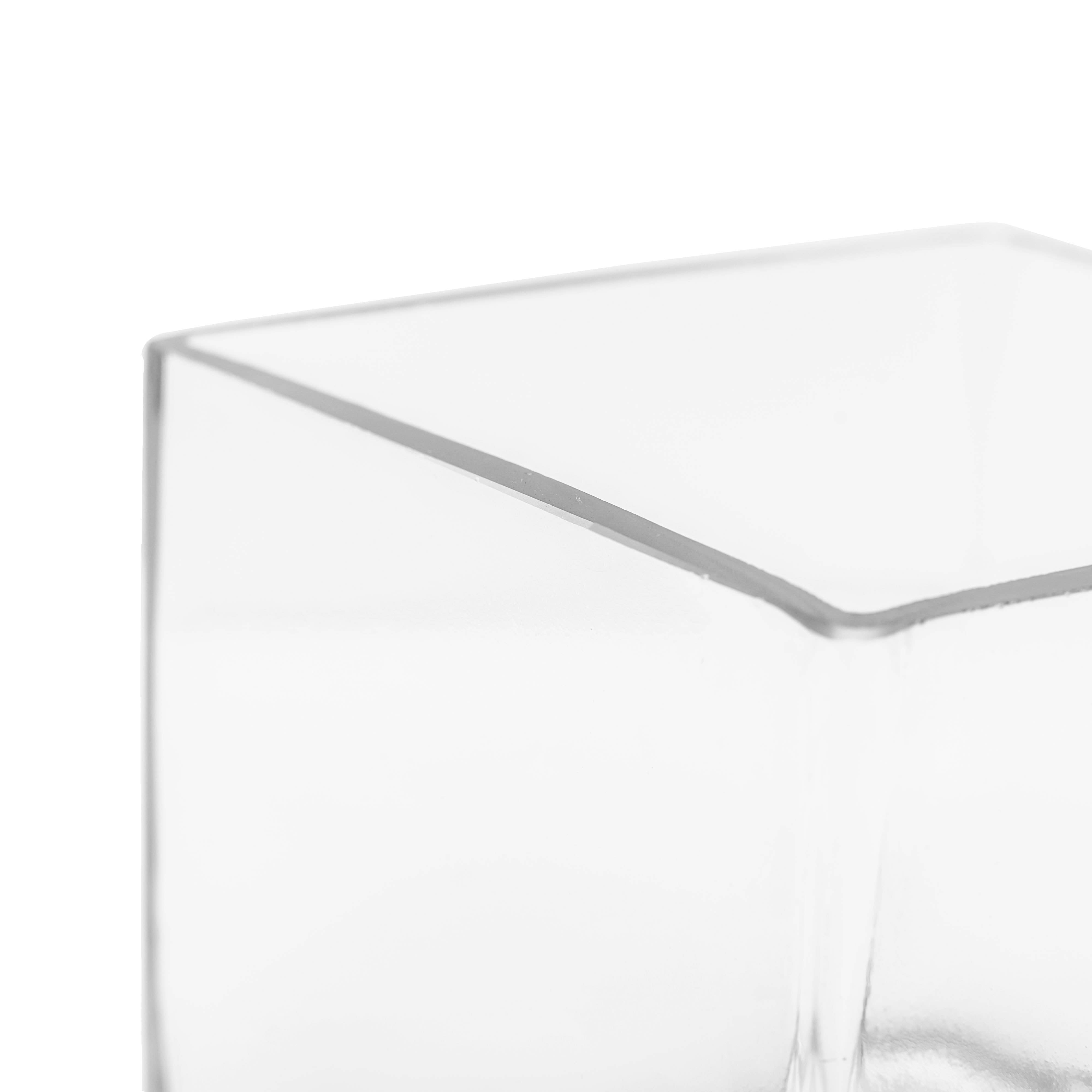 Portofino International Trading, USA - Wholesale Vase - 4 Inch Square Clear Glass Vase3