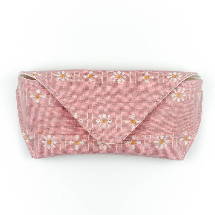 Pansy Pink Woven Soft Fabric Glasses Case, Glasses Pouch for wholesale by Ingrid Allen
