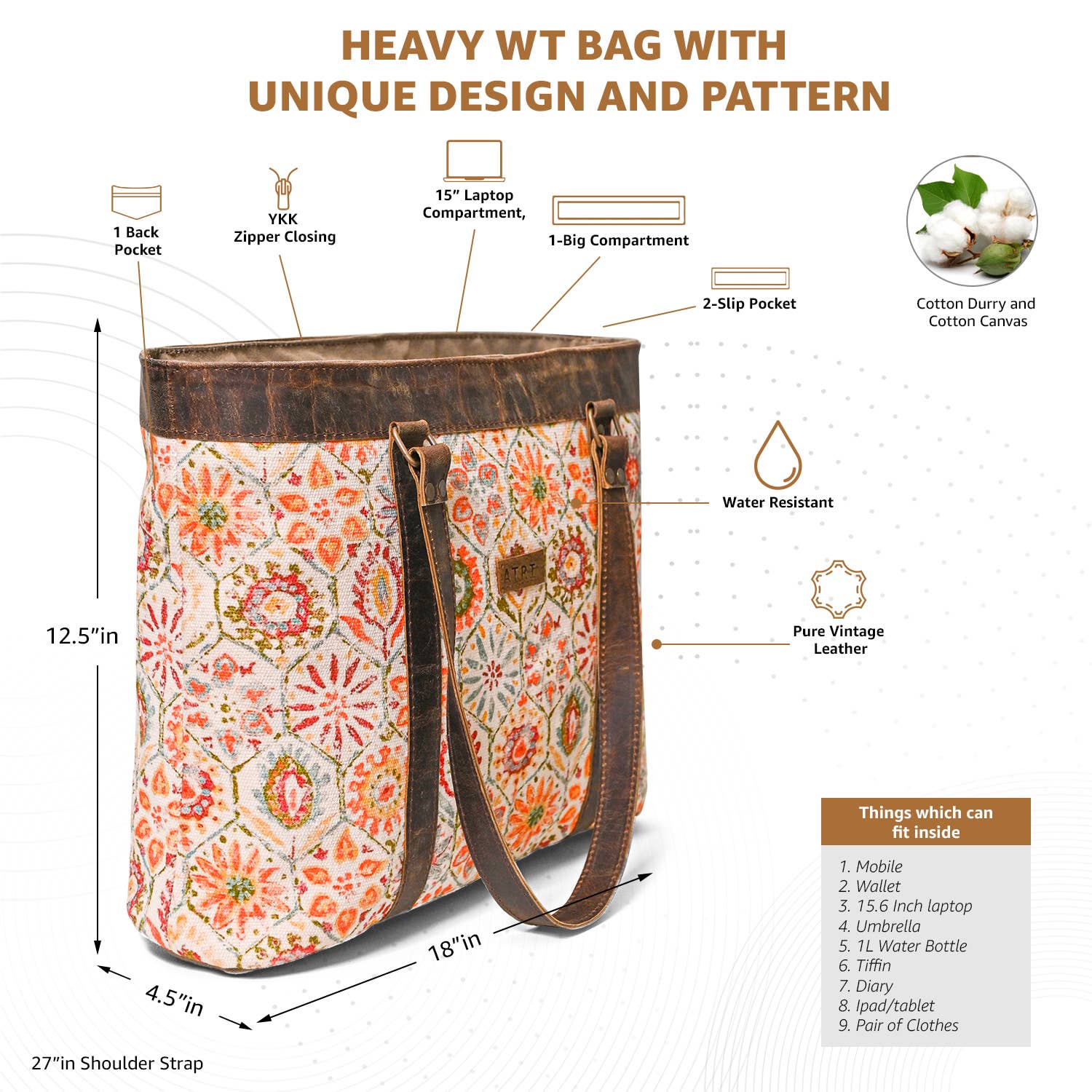 Hopofly Bags - Wholesale Laptop bag – Unisex - Canvas Rug Leather Grammy Box Office Tote Cum Laptop Bag1