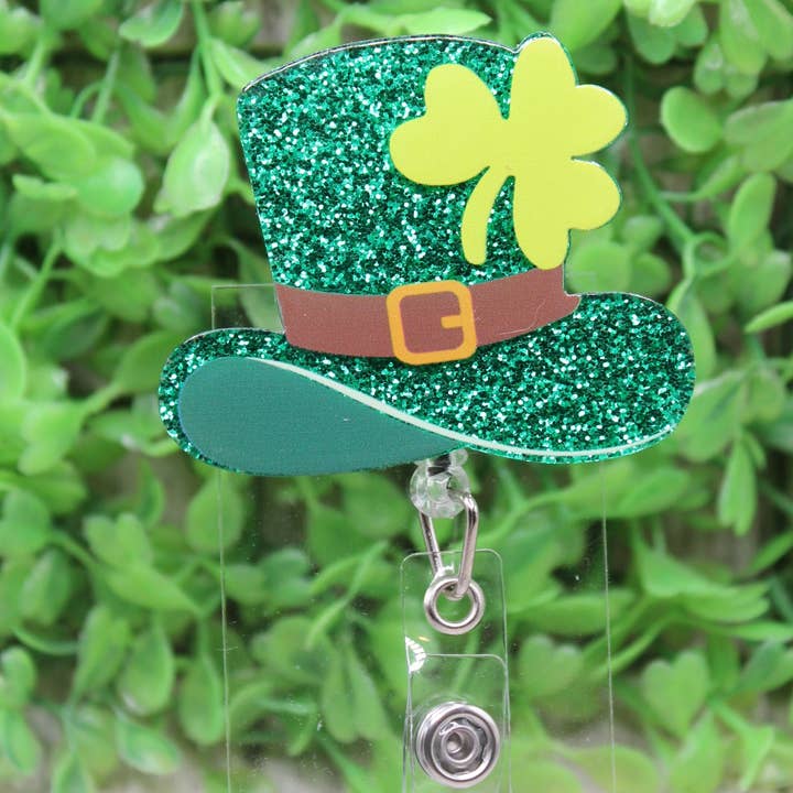 Leprechaun Hat St. Patrick's Day Badge/ID Holder Reel for wholesale by Hylidae Boutique