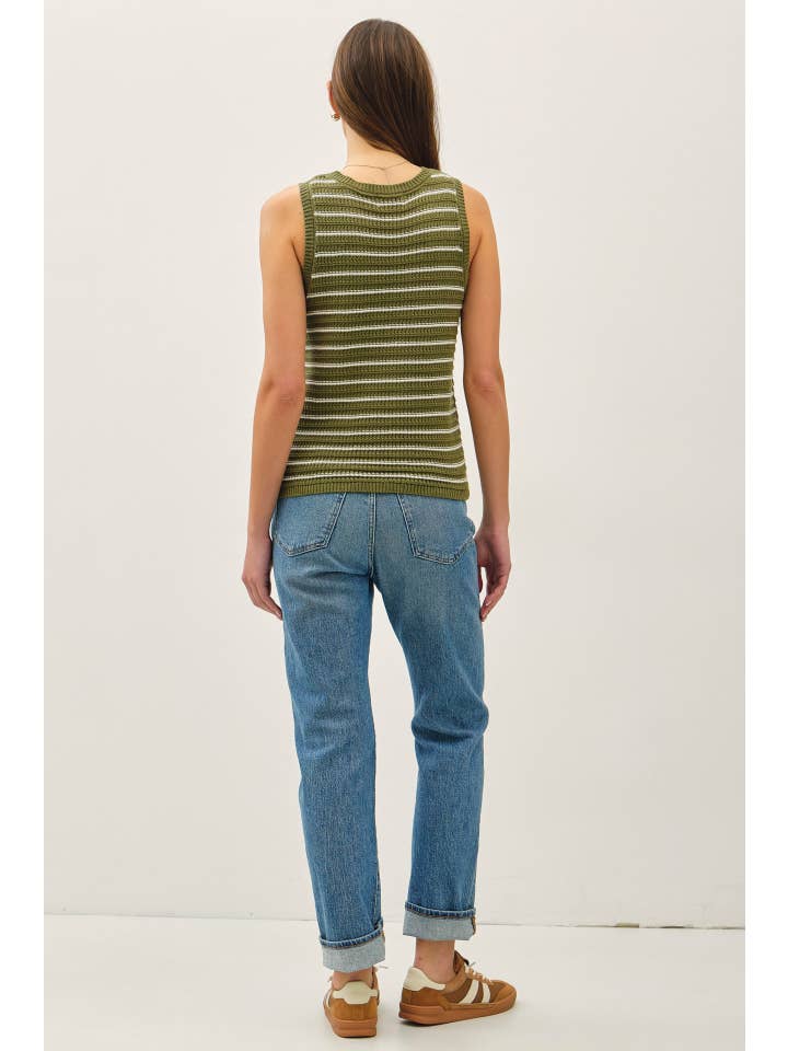 Be Cool - Wholesale Tank Top - Women's - CHUNKY KNIT, STRIPED SWEATER TANK