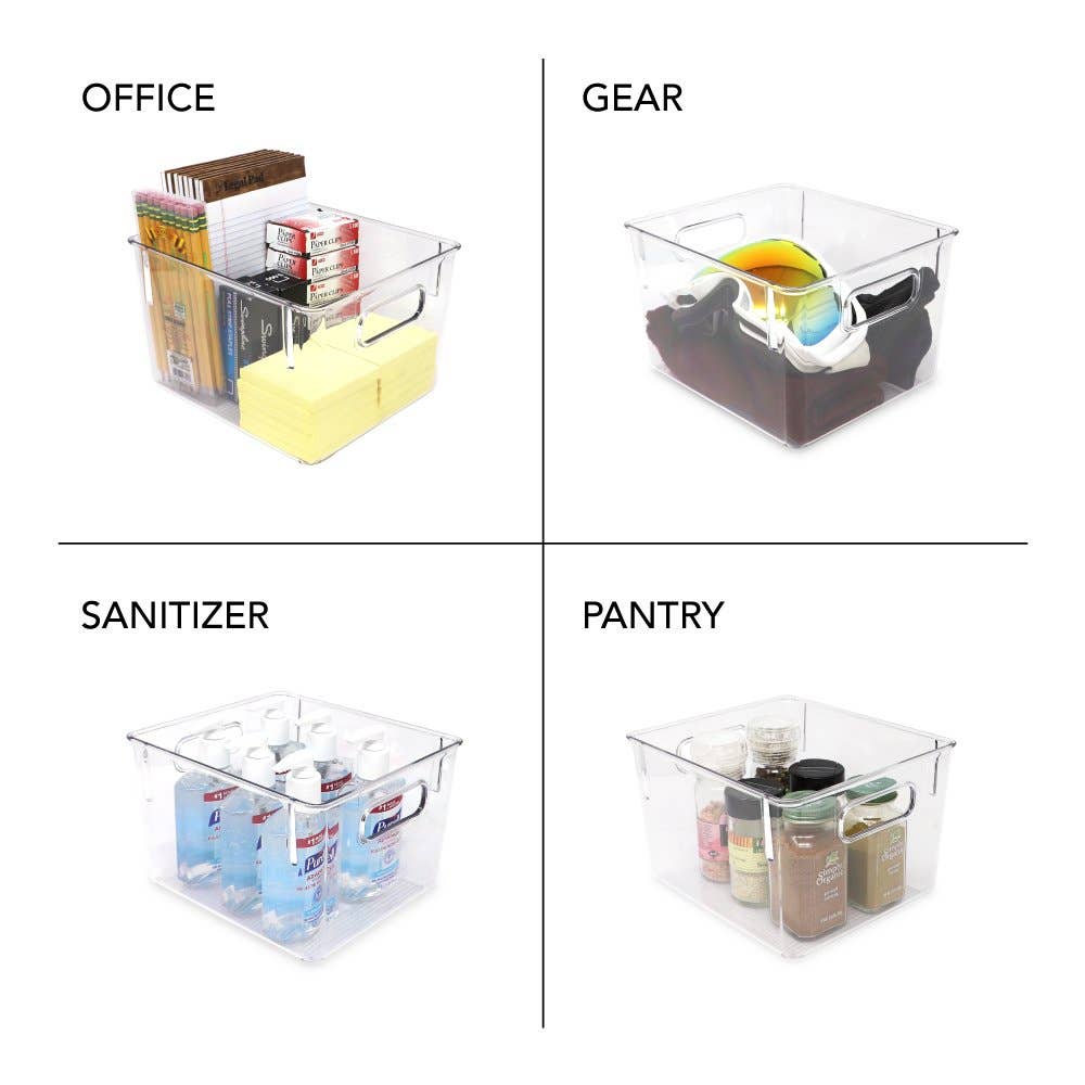 Isaac Jacobs International - Wholesale Storage Bin - Isaac Jacobs 3-Pack Clear Storage Bins with Handles11