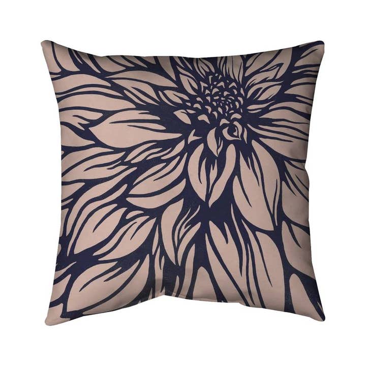 Coussin Fleur de Dahlia | Art Botanique | Coussin Décoratif pour la Maison pour la vente par BEGIN HOME DECOR