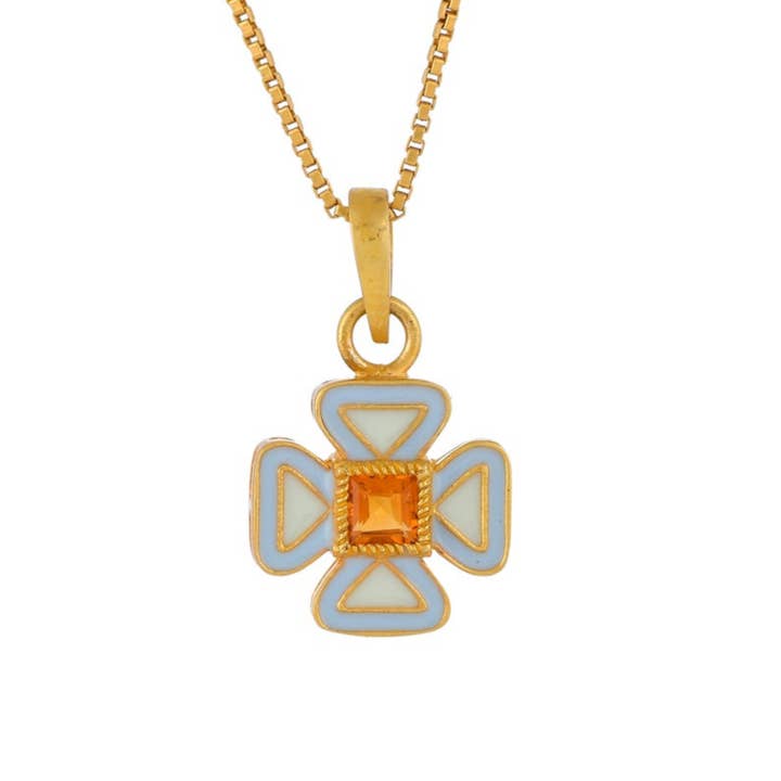 Collar de esmalte chapado en oro citrino, accesorios únicos, regalos para venta al por mayor de Misteerious Seed