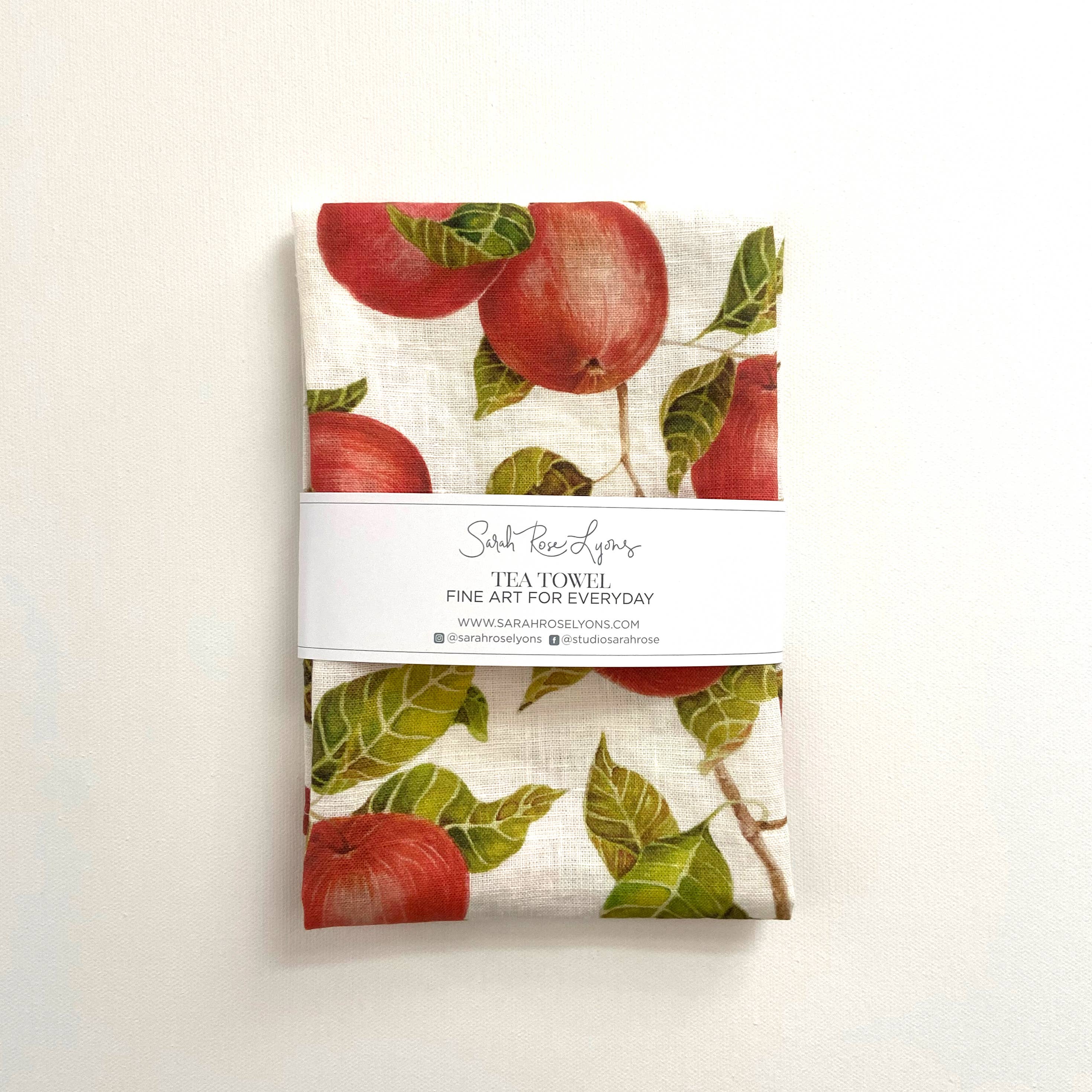 Sarah Rose - Wholesale Tea Towel - Apple Organic Linen Tea Towel5