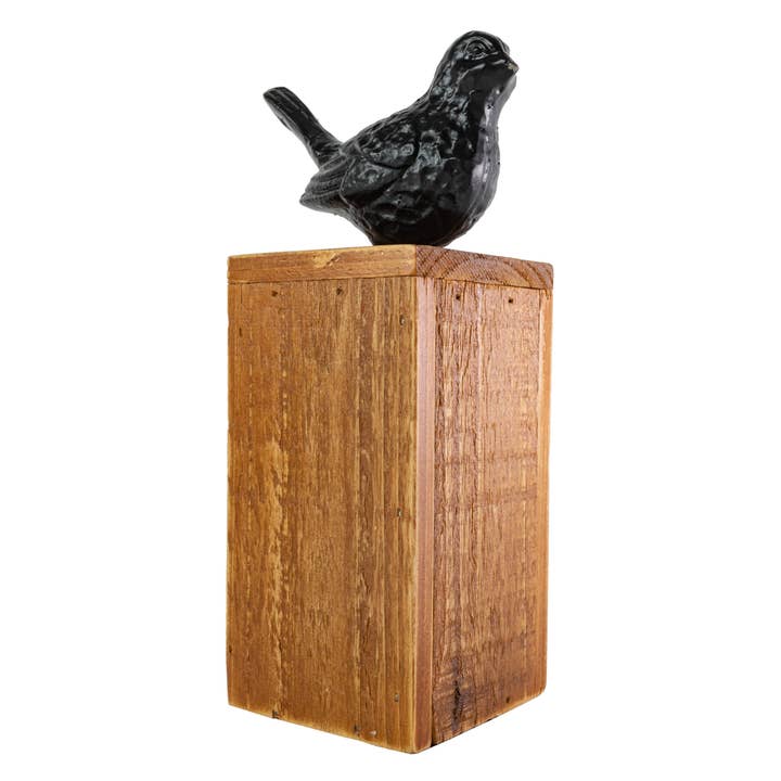 Foreside Home & Garden - Wholesale Decorative Figurine - SALE - Audrey Black Bird Figure Cast Iron Wood Base5