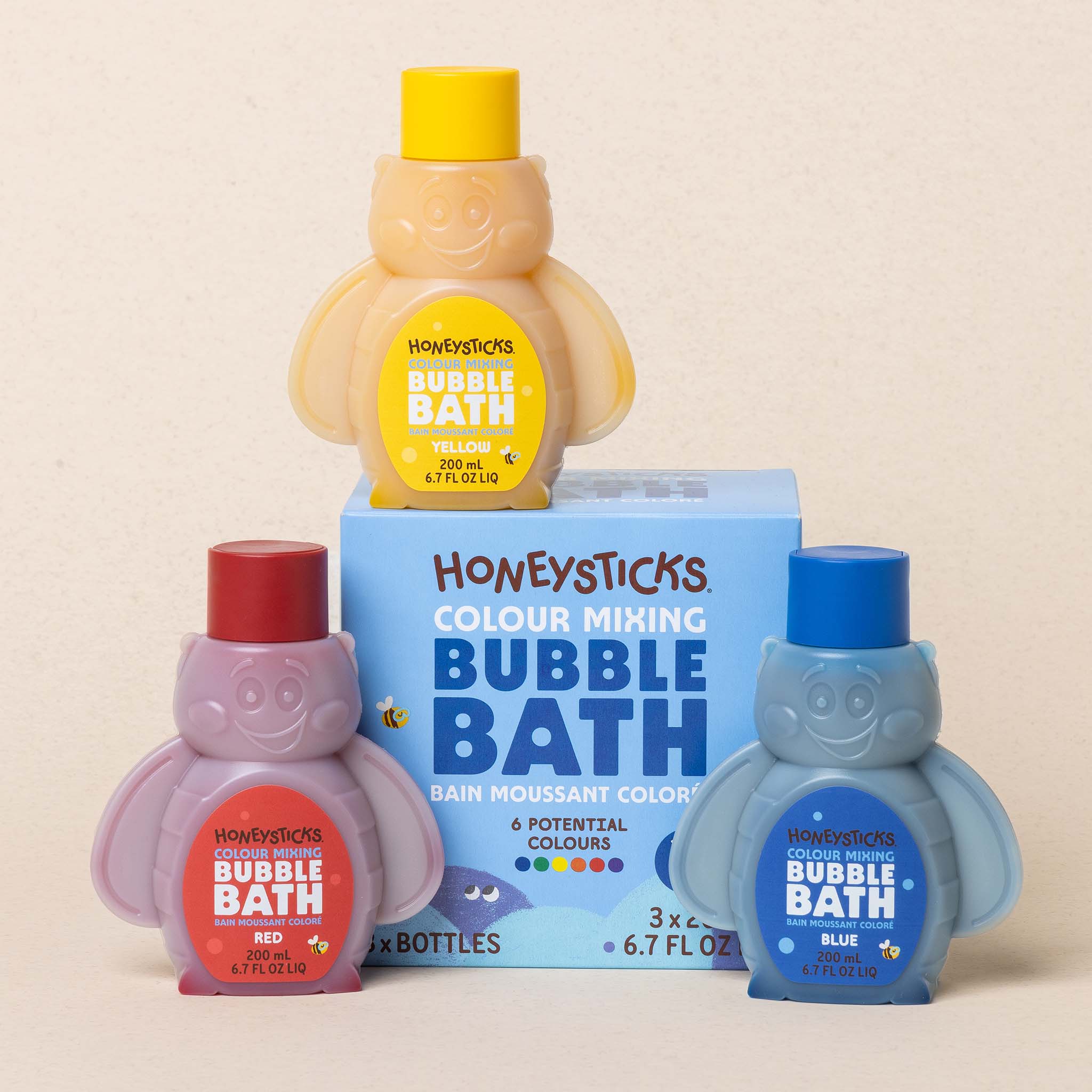 Honeysticks - Wholesale Bath Toy - Baby - Honeysticks Bubble Bath Color Mixing 3pk 200ml4