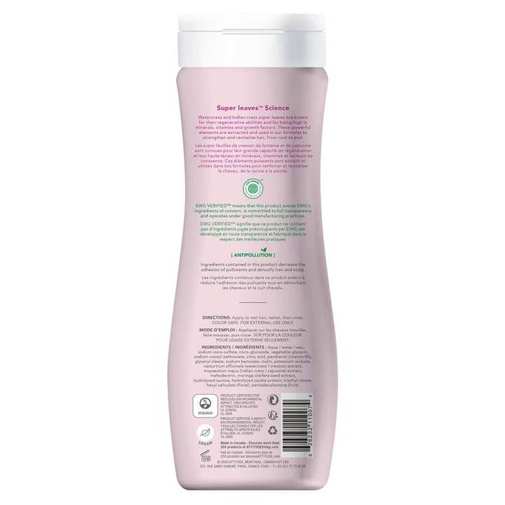 ATTITUDE - Wholesale Hair Shampoo - Super Leaves Shampoo - Moisture Rich - 16 Fl. Oz.