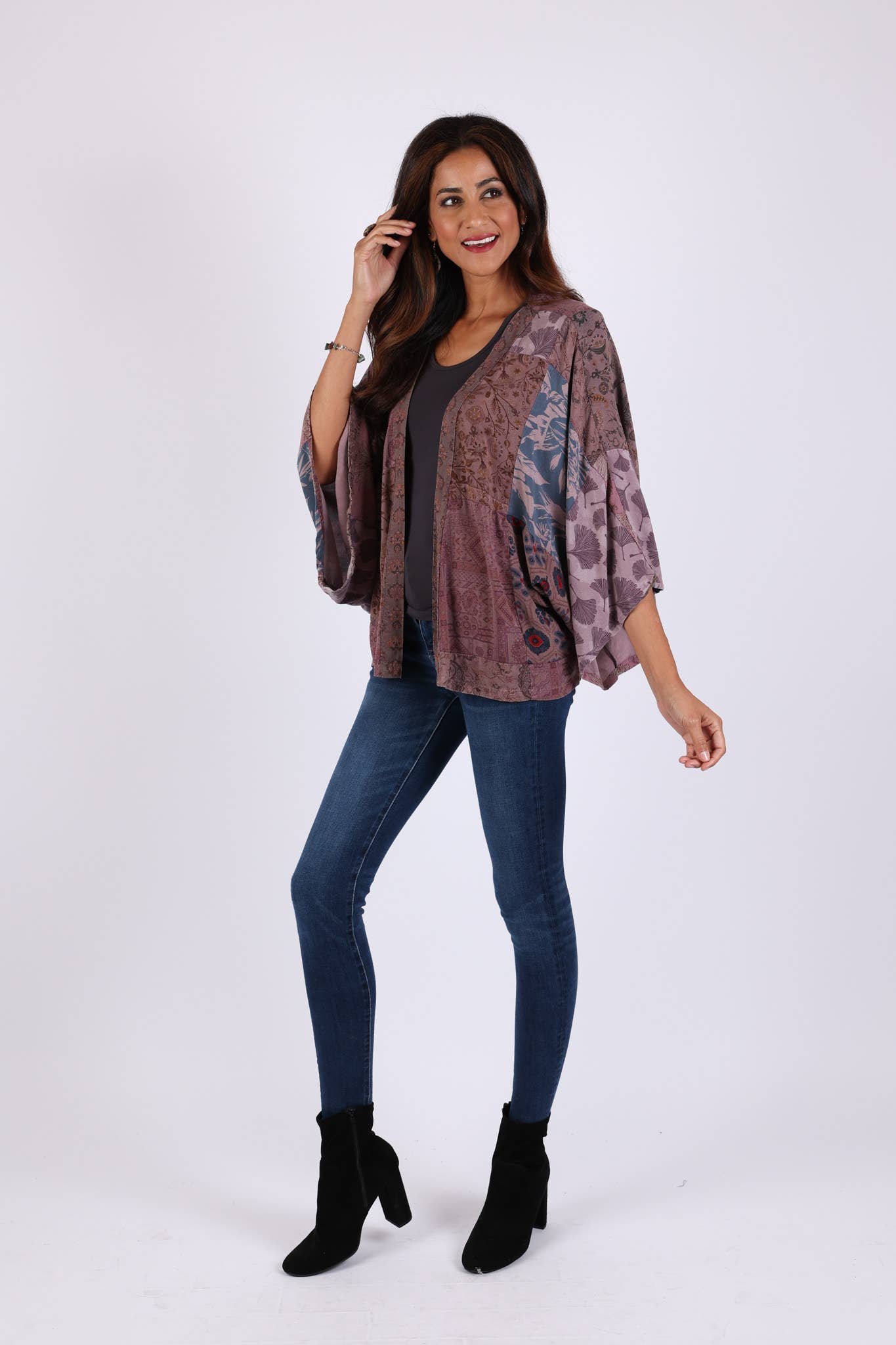 Sacred Threads - Wholesale Kimono - Women's - Plum Meadow Patchwork Kimono Cardigan1