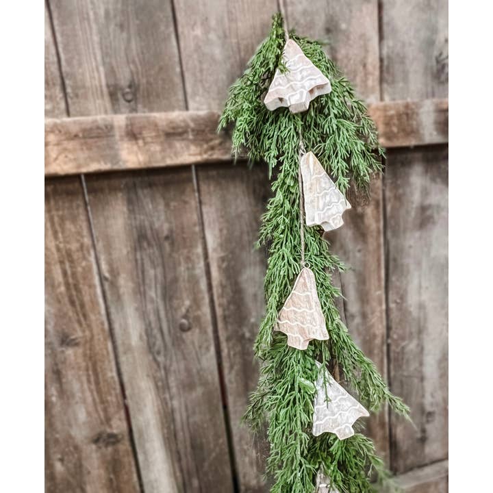 Wholesale Home Decor - Wholesale Bunting/Garland - 78in Garland with 12 Tree Shaped Ornaments