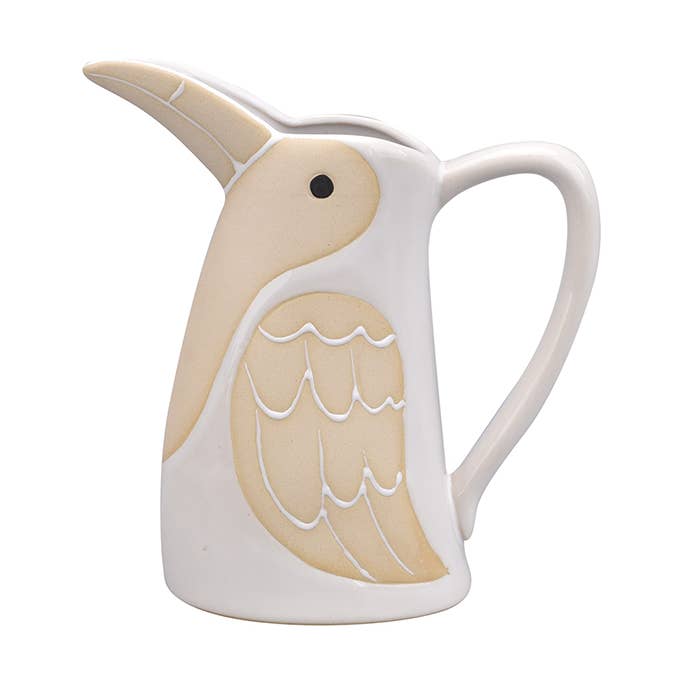 Decorative bird pitcher small white L18 W8 H19cm for wholesale by Opjet Paris