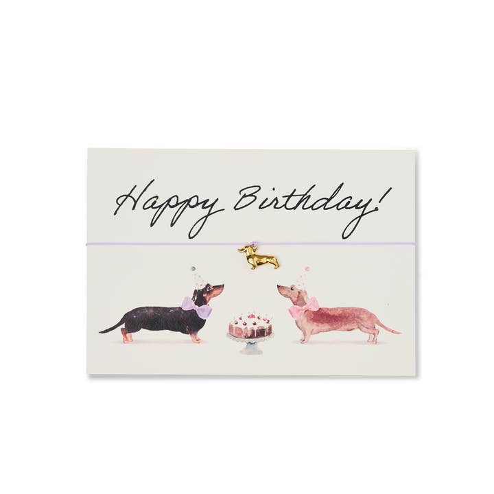 Armband-Karte: Happy Birthday Dackel for wholesale by by Vivi.