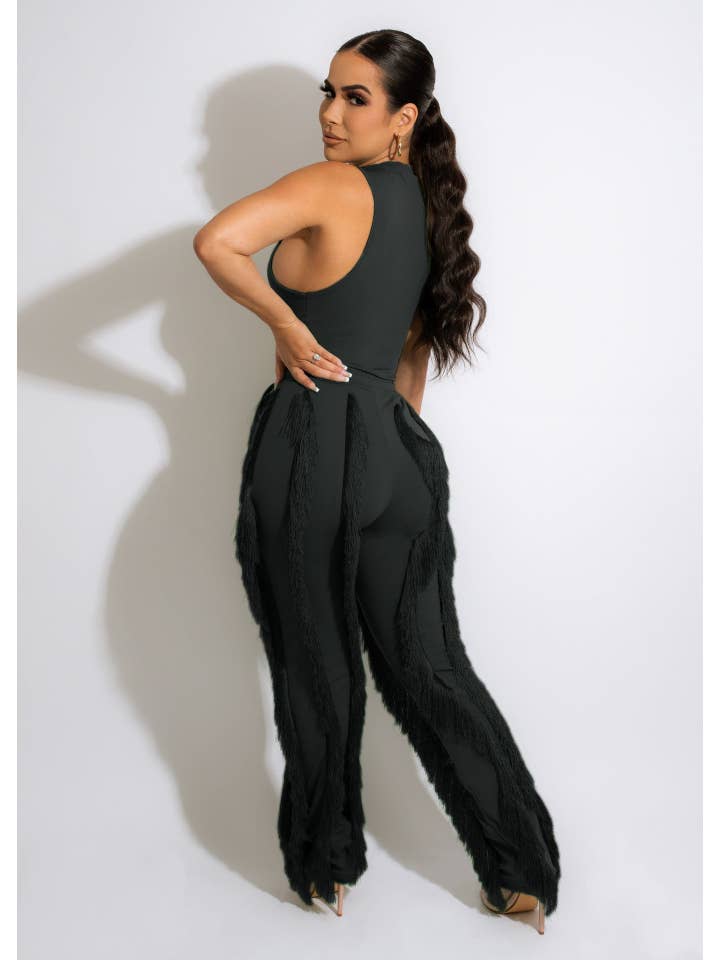 MB Fashion Wholesale - Wholesale Top & Pant Set (NOT Loungewear) - Women's - MB FASHION Sleeveless Fringe Tank Top and Pants Set 220LY19