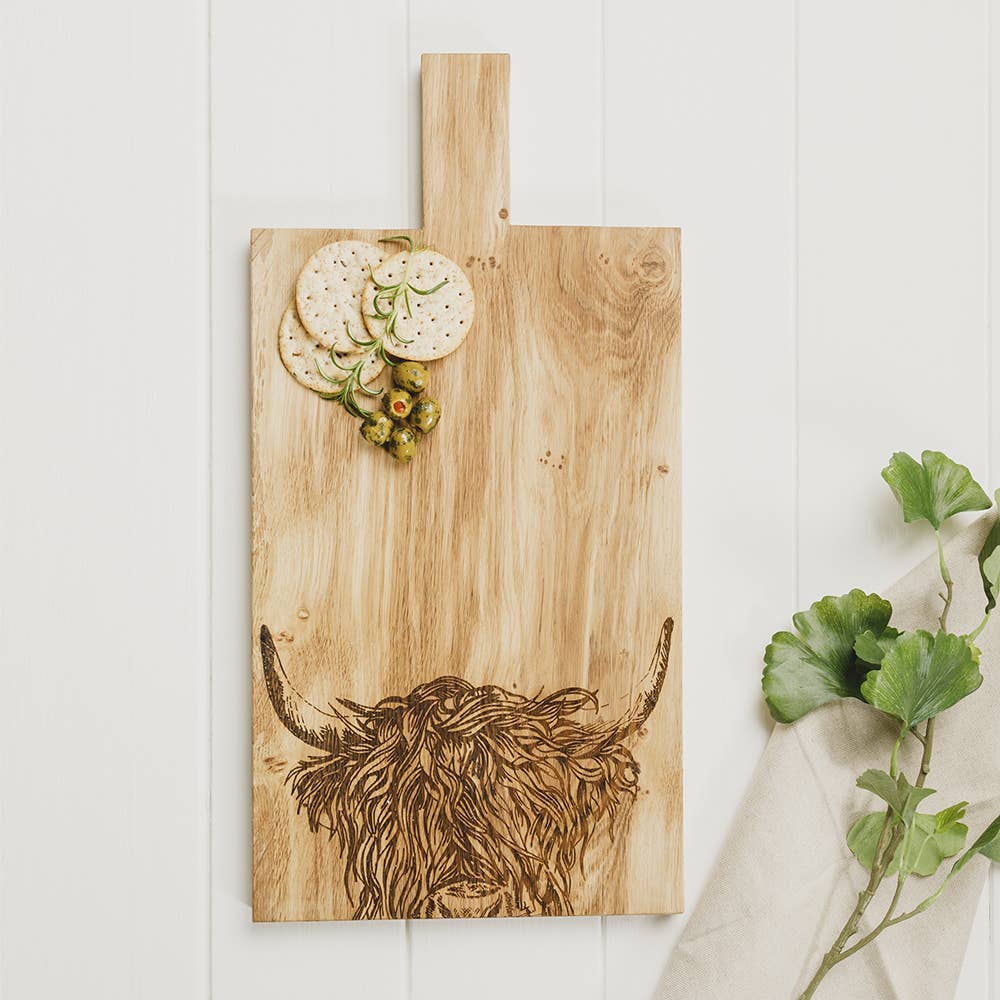 Selbrae House Ltd – Engroshandel Ostebræt – Highland Cow Stor Eg Servering Paddle1
