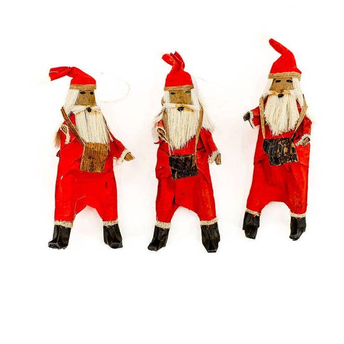 Christmas Ornament, Santa Claus, Set of 6 for wholesale by Gitzell FairTrade