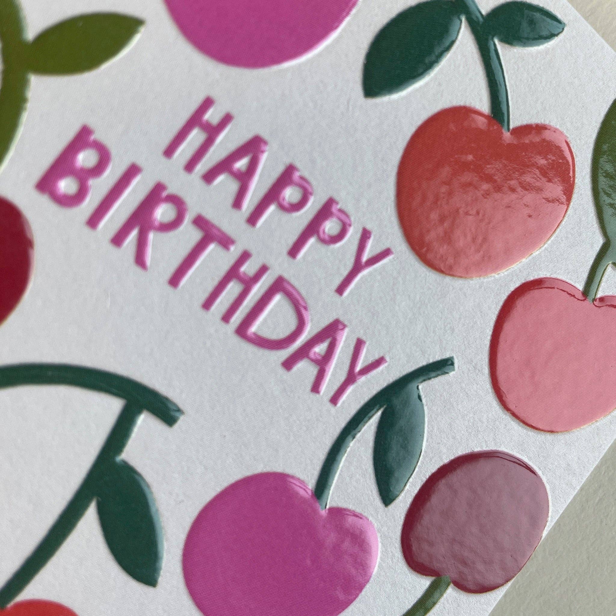 Raspberry Blossom - Vente Cartes d'anniversaire - Joyeux anniversaire Cherries (LIJ46)1