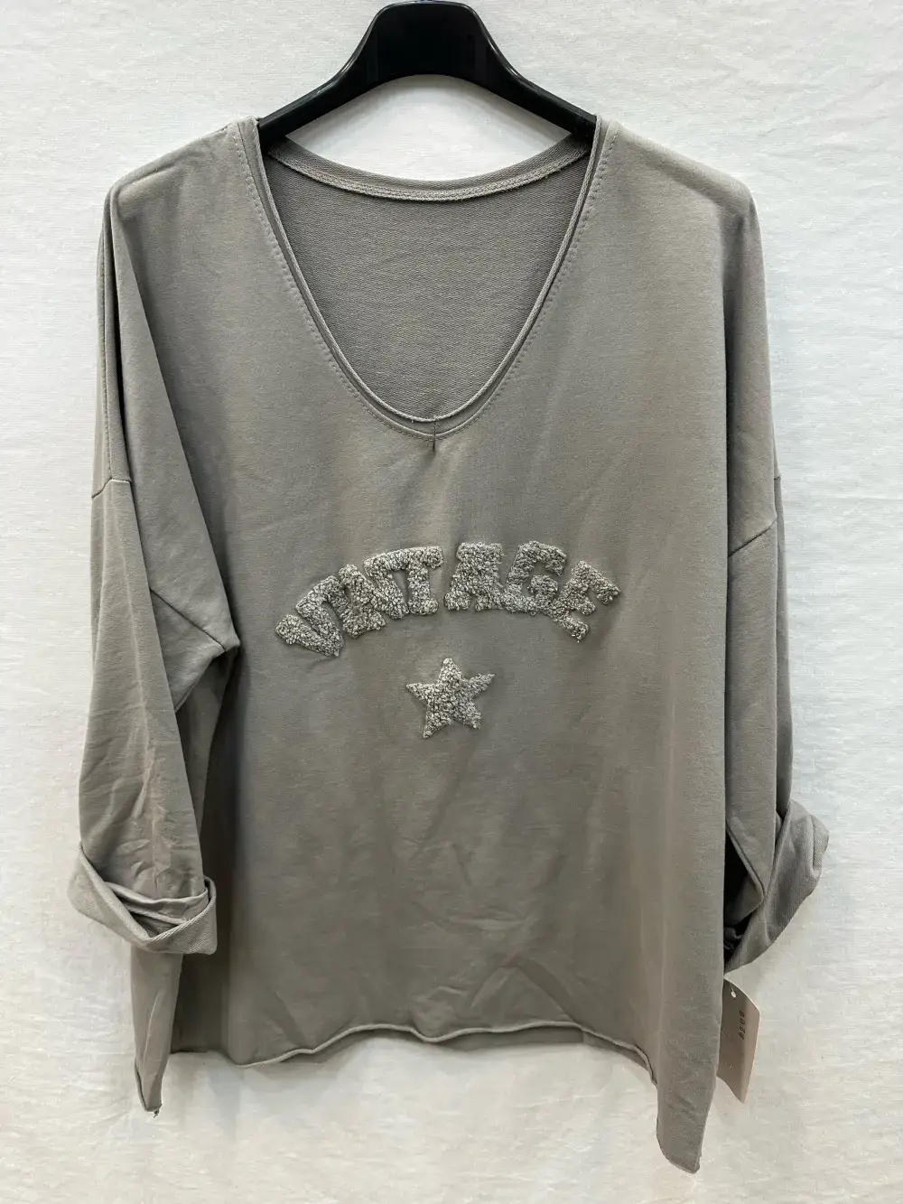 Mimi & Gogo – Großhandel Sweatshirt – Damen – Vintage Sweatshirt mit gesticktem Stern, Einheitsgröße2