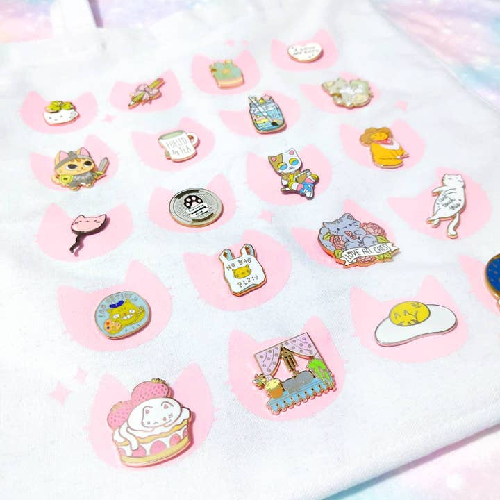 Made by Squeak - Wholesale Tote Bag - Women's - Enamel Pin Cat Tote Bag- Enamel pin backs won't scratch the1