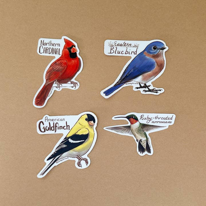 River Thrush Studio - Wholesale Sticker - Northern Cardinal - Vinyl Sticker2