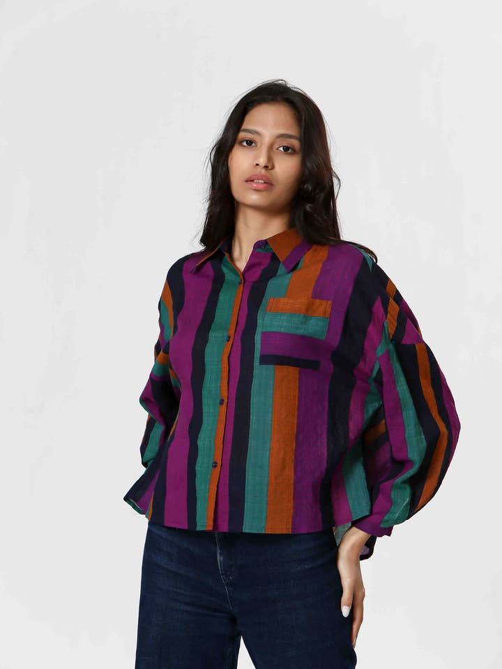 T24219008 - Ladies Long Sleeve Front Pocket Shirt for wholesale by The Korner - USA