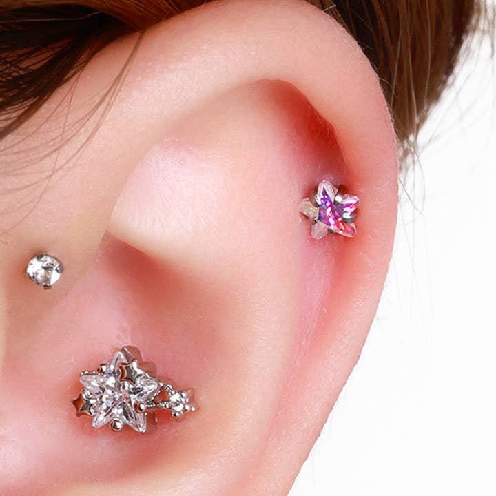 Silver Titanium Zodiac Stars Stud for wholesale on Faire5