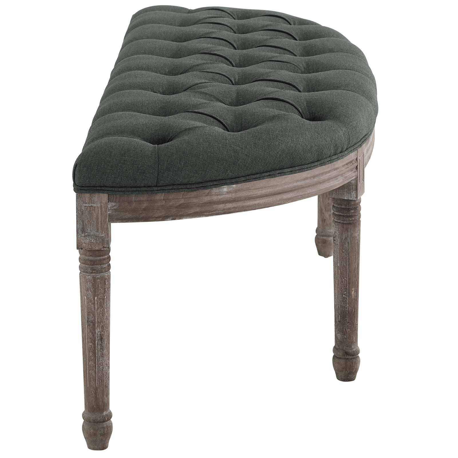 Modway - Wholesale Bench - Esteem Vintage French Upholstered Fabric Semi-Circle Bench13
