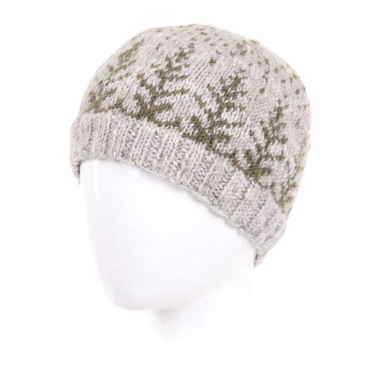 Lost Horizons Knitwear – Ships from USA - Wholesale Beanie - Men's - Fernie Beanie Hat with Snowy Tree Motif2