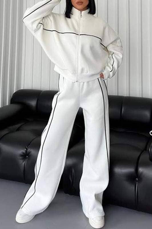 Fashion Combination – Engroshandel Top- og nederdelsæt - Dame – afslappet pasform træningsdragt med lynlås10