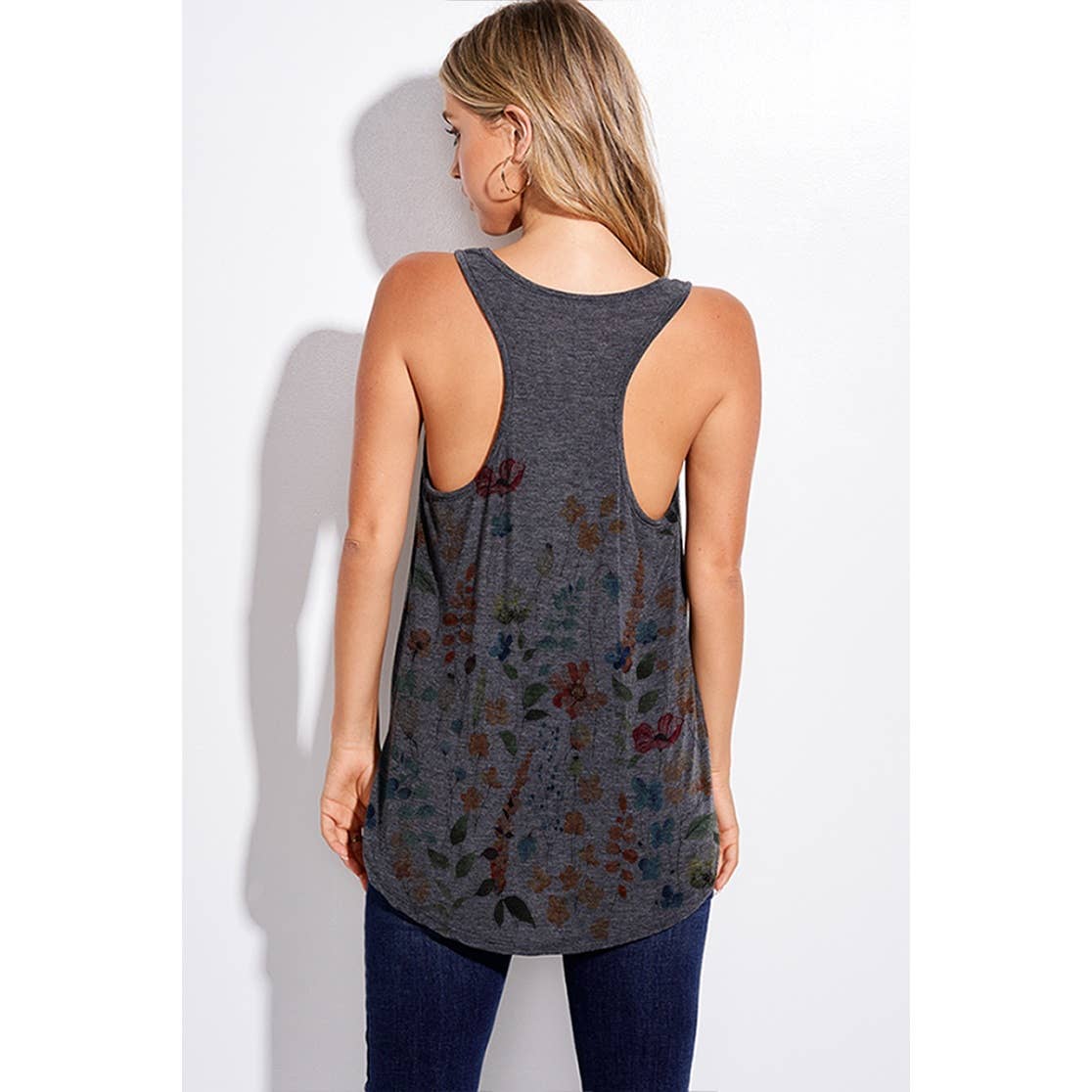 Phil Love – Tops – Mulher por atacado – Tampo do tanque de impressão floral2