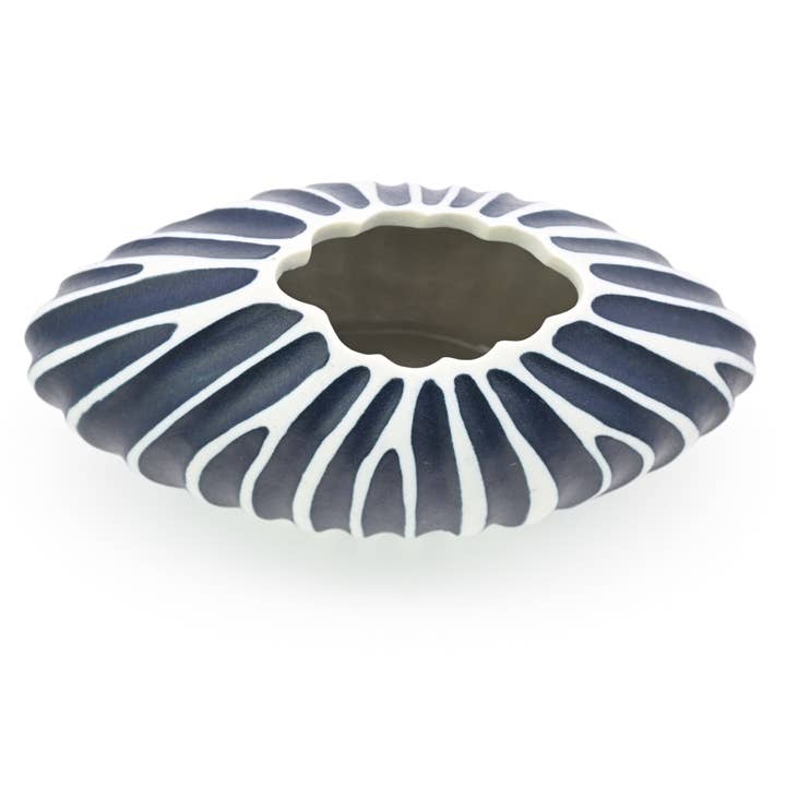 Art Floral Trading LLC - Venta al por mayor Floreros - 172BL6 JARRÓN OVALADO MINI S-Jarrón de Porcelana Hecho a Mano5