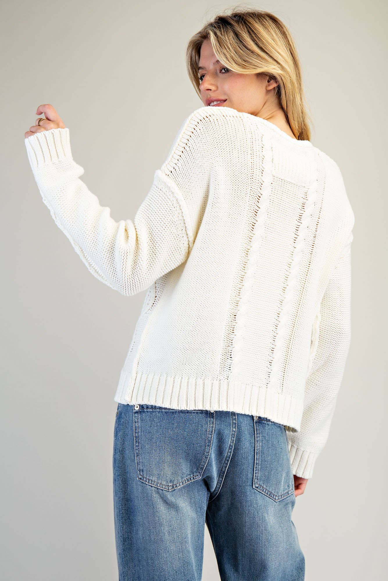 VAINILLA PL9733 - JERSEY DE PUNTO TRENZADO LANGOSTA de venta al por mayor en Faire1