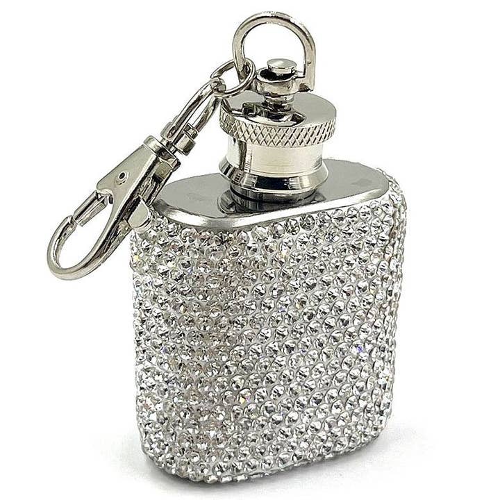 Diacly - Wholesale Flask - 1oz Tiny Bottle Stainless Steel Hip Flask Rhinestone