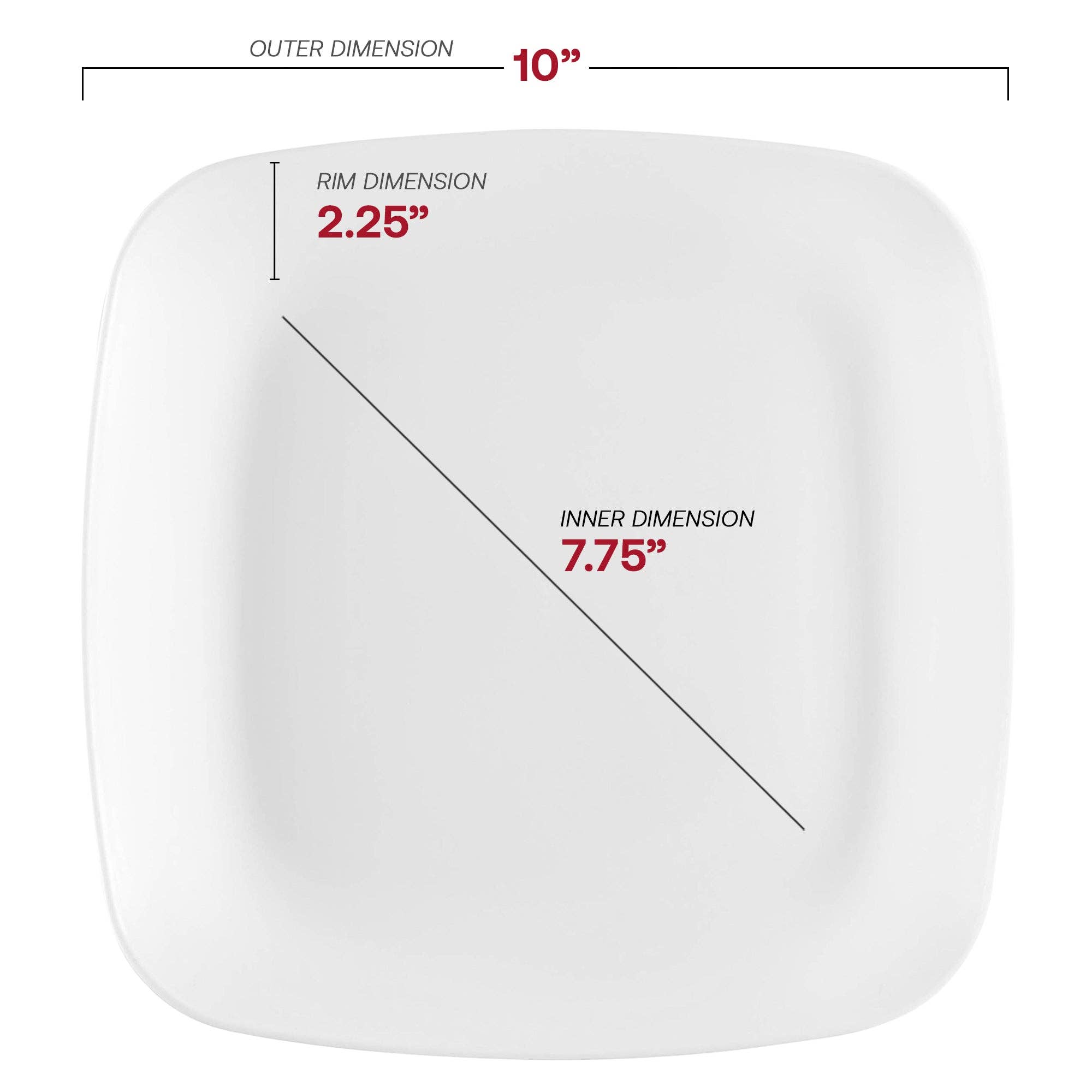 Smarty had a Party – Engroshandel Engangstallerken – 10" solide hvide flade plastikmiddagstallerkener - 120 stk.2