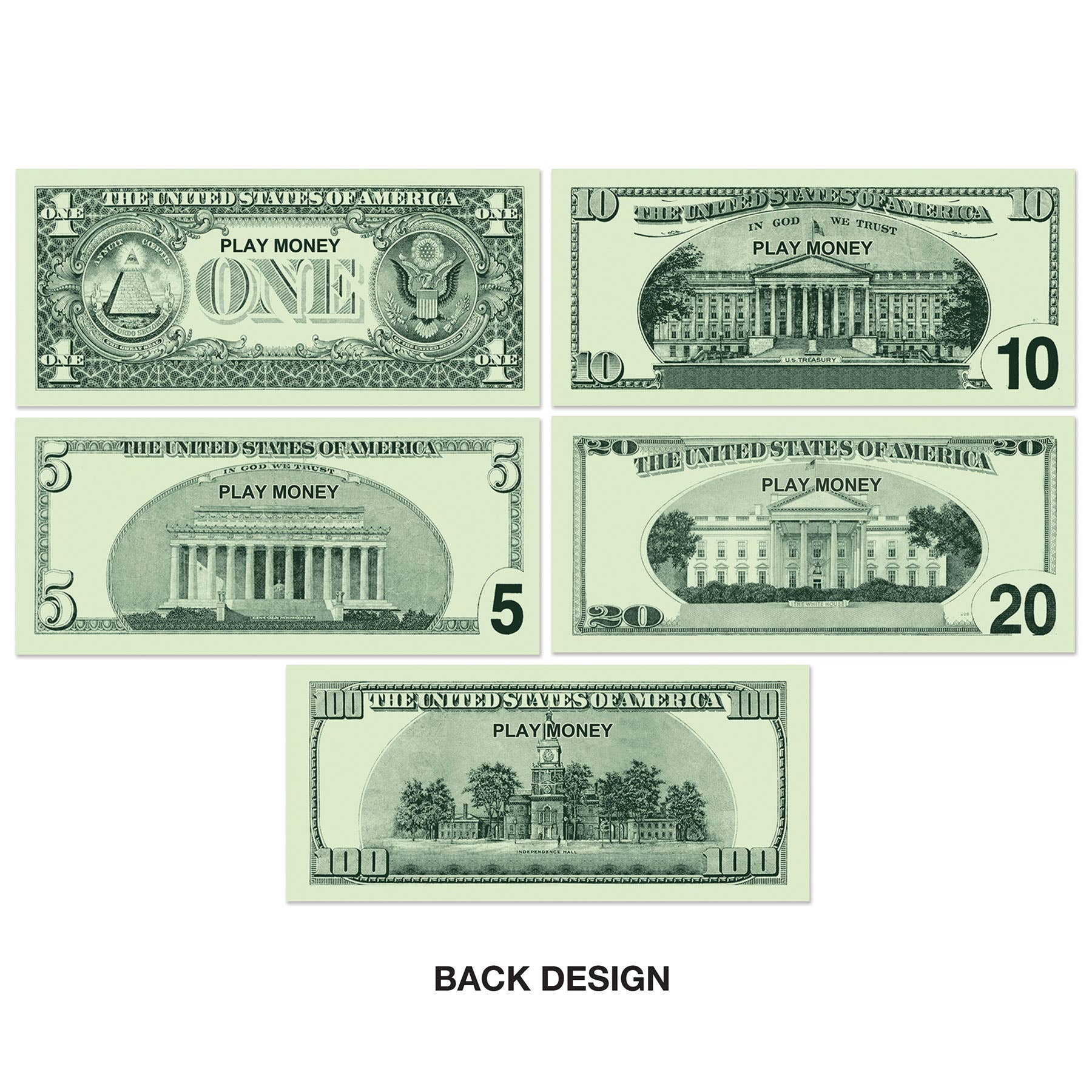 Beistle – Engroshandel Gæstegave – Casino legepenge til festdekoration, 4" x 9", 100 pr. pakke3