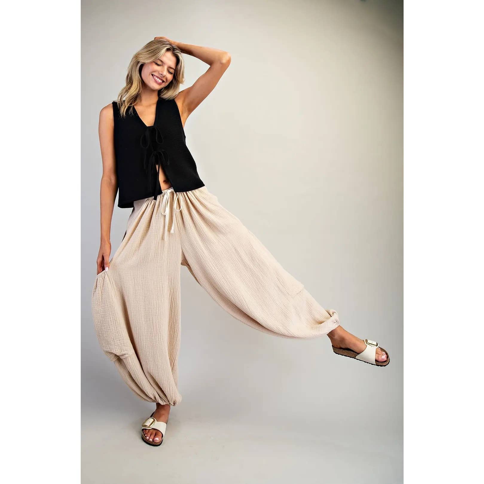 STYLE USA - Wholesale Pants - Women's - NEW Balloon Leg Cotton Gauze Pants13