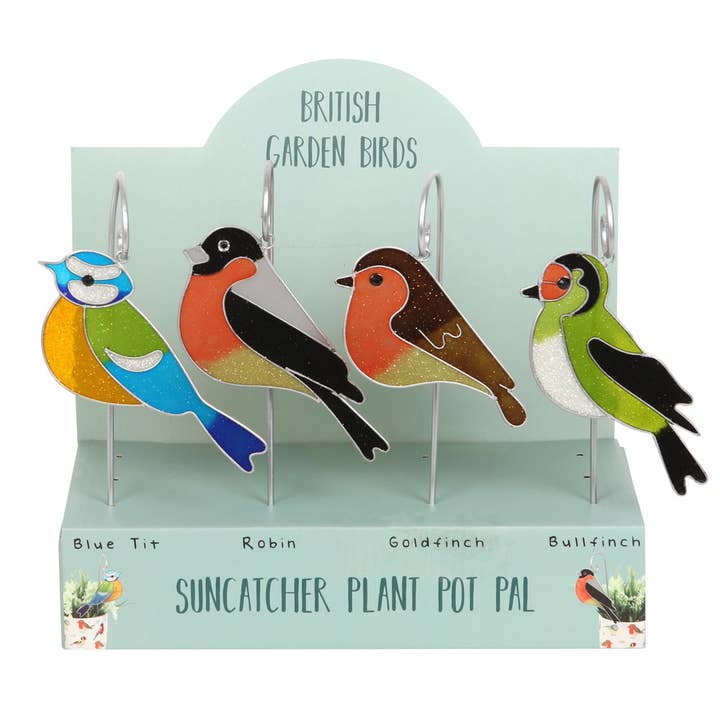 Something Different Wholesale – wholesale Retailer display – Home & Living – Set of 12 British Garden Birds Suncatcher Stakes in Display1