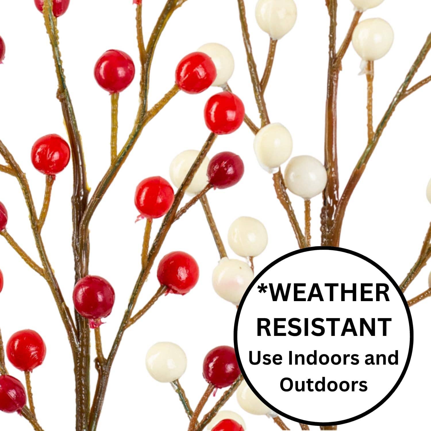 Factory Direct Craft - Wholesale Artificial Plant - 18" Weatherproof Artificial Outdoor Berry Stem -Select Color7