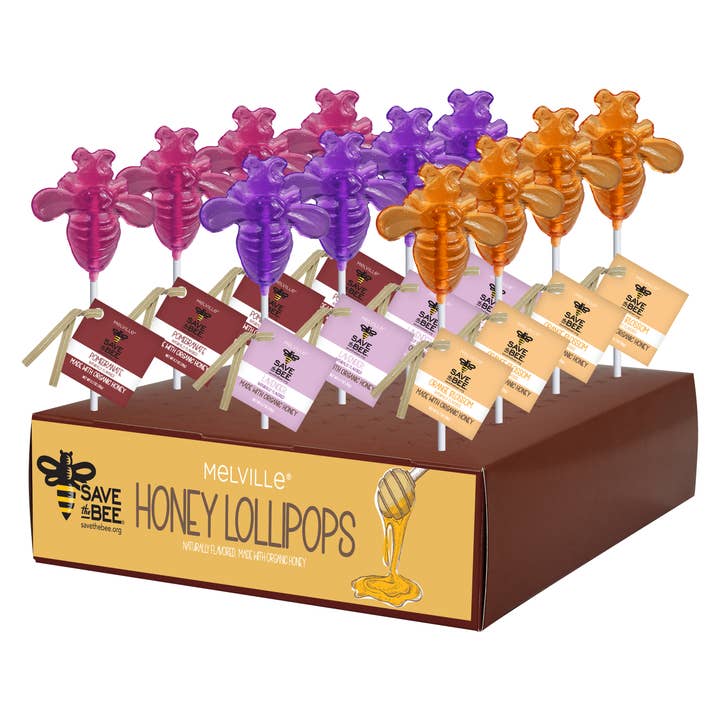 Melville Candy Company - Wholesale Lollipop - "Save The Bee" Honey Lollipops