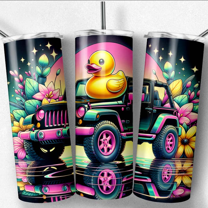 So Peachy Designs - Wholesale Insulated Mug/Tumbler - Rubber Ducks Tumbler, Truck and Rubber Duck Tumbler