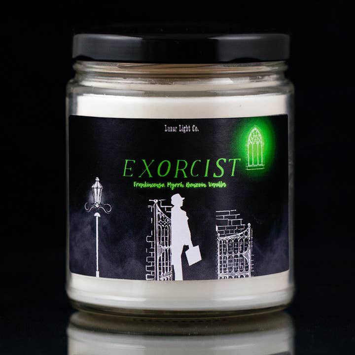 The Exorcist Horror Halloween Gothic Scented Candle for wholesale by Lunar Light Co.