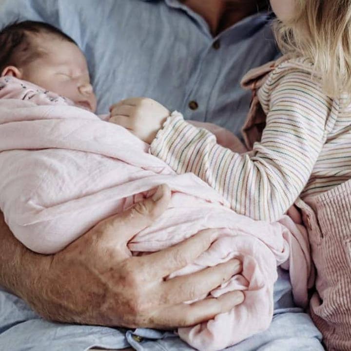 Blush Bamboo Muslin Wrap for wholesale by Bubba Bump