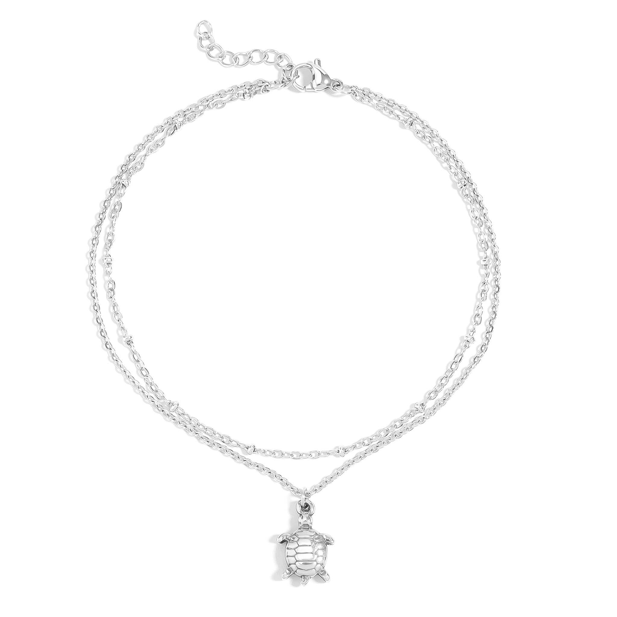 WJW - Wholesale Anklet - 18K Gold PVD Stainless Steel Sea Turtle Charm Anklet7