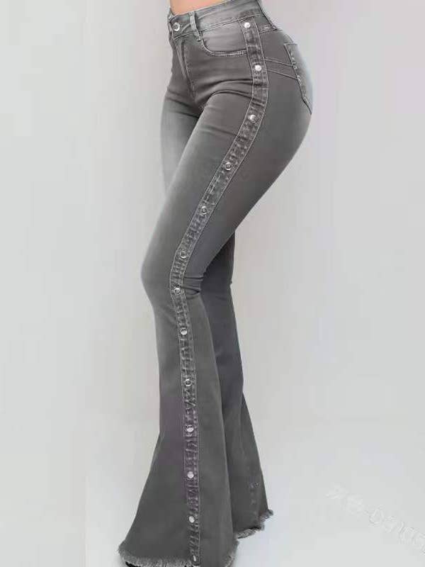 Rosa Clothing - Wholesale Jeans - Women's - High Waisted Stretch Drag Flare Jeans4