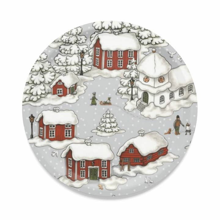 Bandeja Redonda Gris Timmerbyn para venta al por mayor de Arvidssons Textil