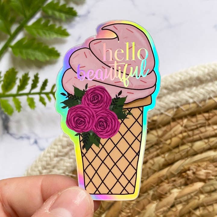 Marta Lewandowska Art - Wholesale Sticker - Holographic Ice Cream Sticker0