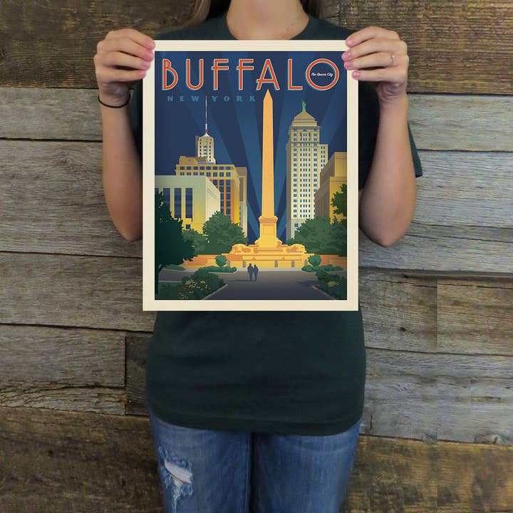 Buffalo, NY (American Travel) Art Print for wholesale by Anderson Design Group