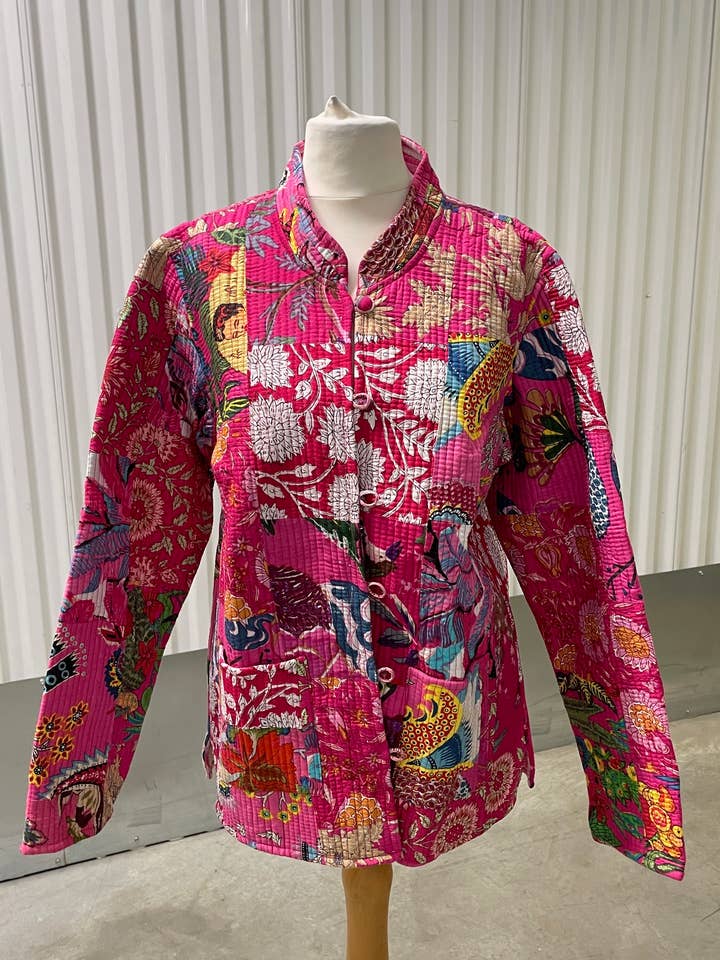 100% Quilted Cotton Reversible Jacket for wholesale by Funky Yak Ltd