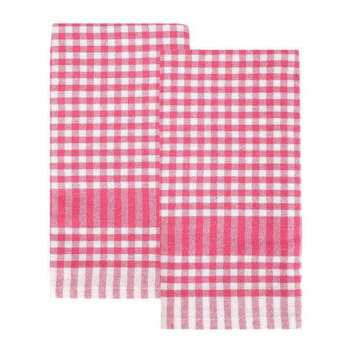 Serviettes en vichy framboise et blanc - Lot de 2 | Décoration de la Saint-Valentin | pour la vente par Talking Tables USA